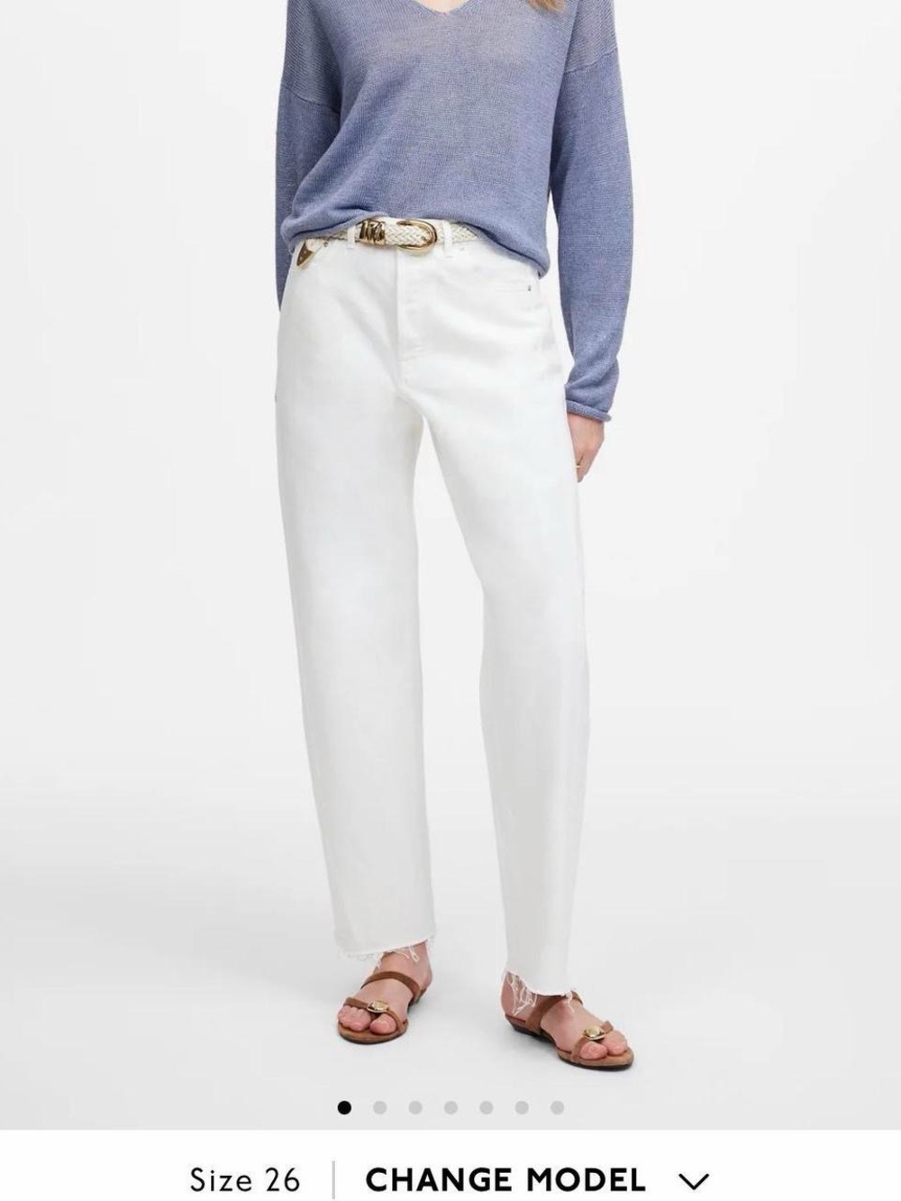 Size 28 Madewell petite barrel-leg jeans in tile white